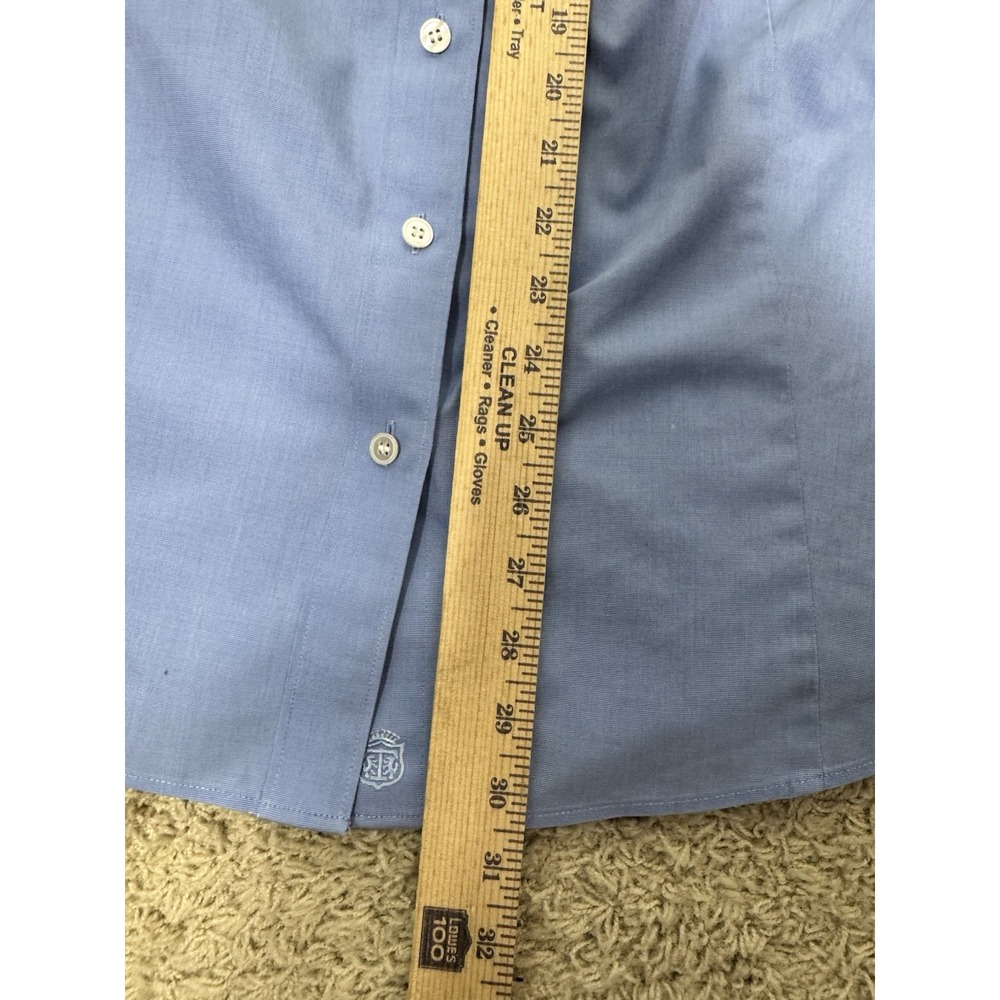Talbots Non Iron Slightly Fitted Blue Long Sleeve‎ Button Up Shirt Women's 20 - Picture 7 of 9